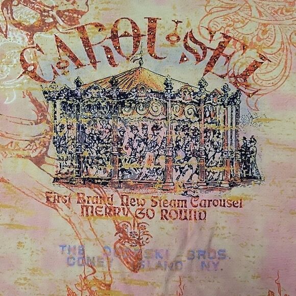 TEECO WOMENS CAROUSEL CONEY ISLE TEE SIZE XL - Picture 2 of 4